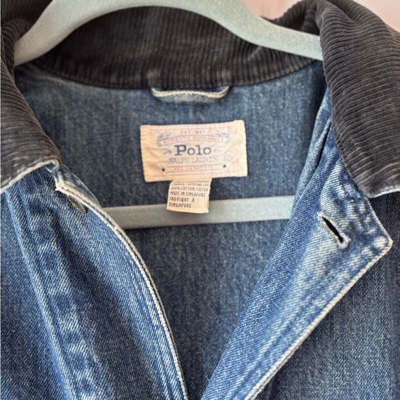 Vintage Polo Ralph Lauren Denim Hunting /Utility/Chore Jacket Size Large Pockets - Picture 2 of 16